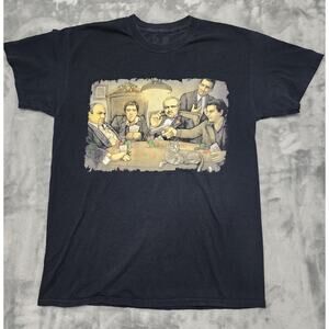 Get Down Art Gangsters Playing Poker T-Shirt Size M Scarface Godfather Mafia Tee